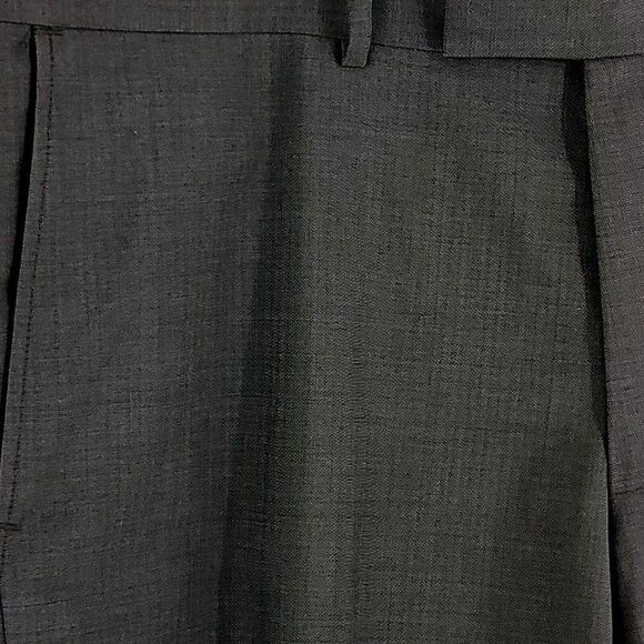 Hugo Boss Pasini Gray Flat Front Birdseye Wool Mid Rise Dress Pants 29/33 Lined - Picture 2 of 10